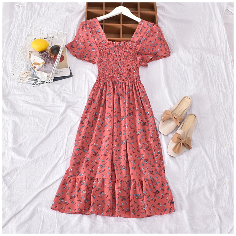 Floral Print Elastic Muslim Prom Bangkok Cheap Casual Women Classy OEM Corset Lolita Dresses Macys Casual Dresses Long Dress