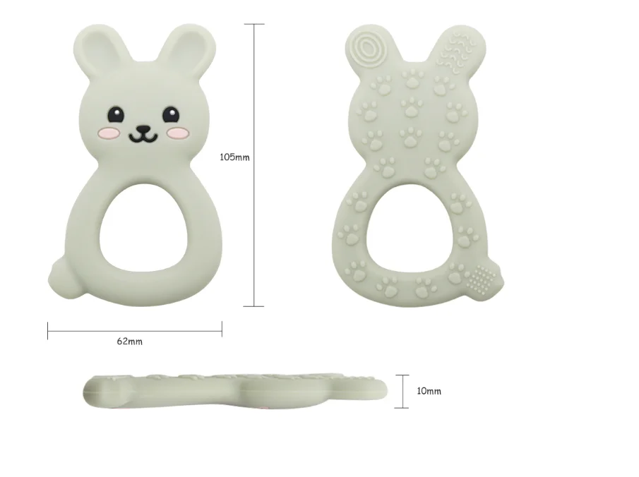 Rabbit Food-Grade Silicone Baby Teether Soft Phone-Shaped Chewing Toys for Boys and Girls Christmas Infant Christmas Gift Idea