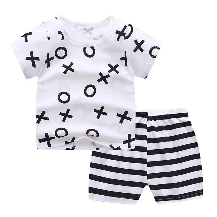 baby boy girl clothes set summer kids clothing shorts cotton T shirt and short set