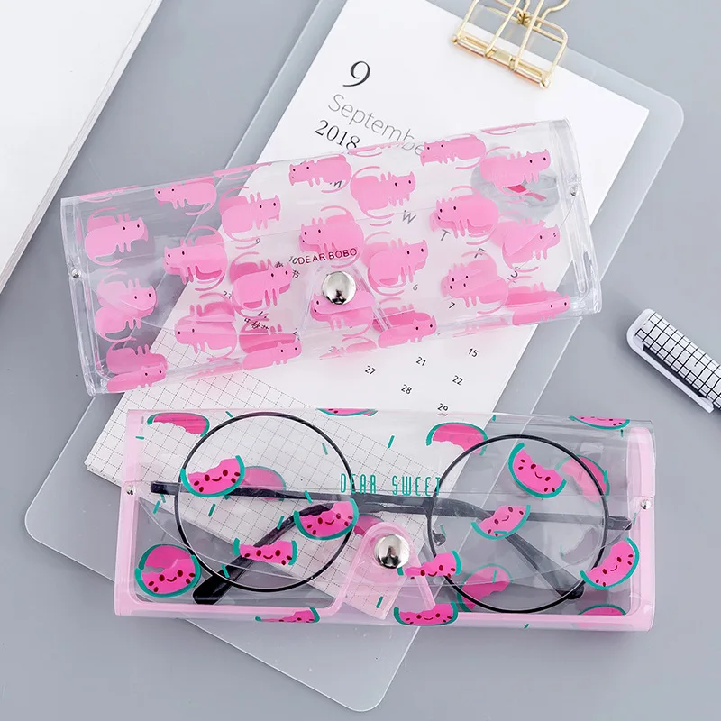 Custom Logo Cute Transparent PVC Sunglasses Case With Packing Kids Glasses
