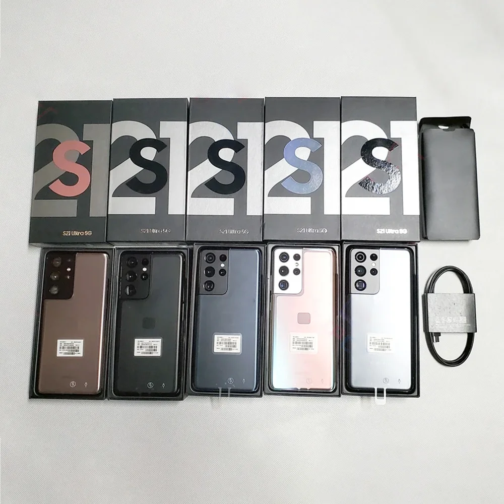 Оригинальный Подержанный мобильный телефон для Samsung S21 Ultra 5G смартфон 128 ГБ 1sim разблокированный Android S20 S22 б/у