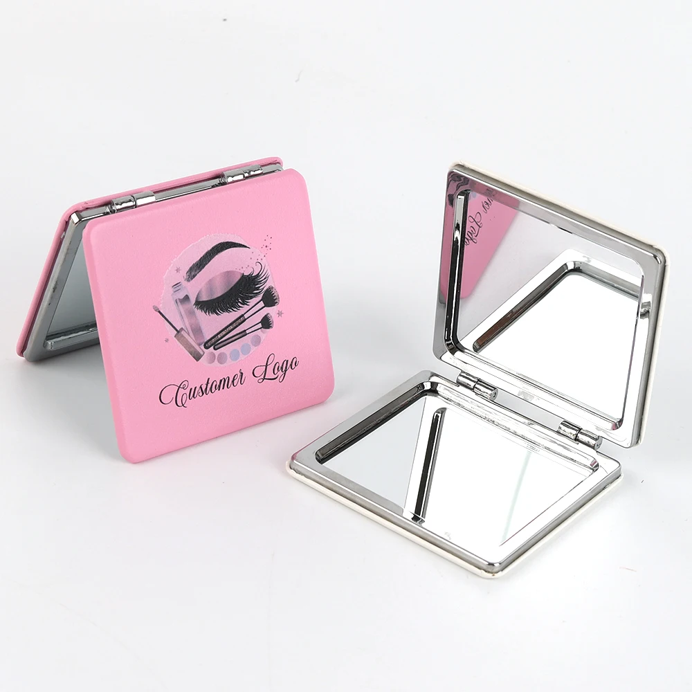 Custom All Shapes Pocket Mirror Vanity Espejo Private Label Small White pink Makeup Mirror Pocket Make Up Mirror