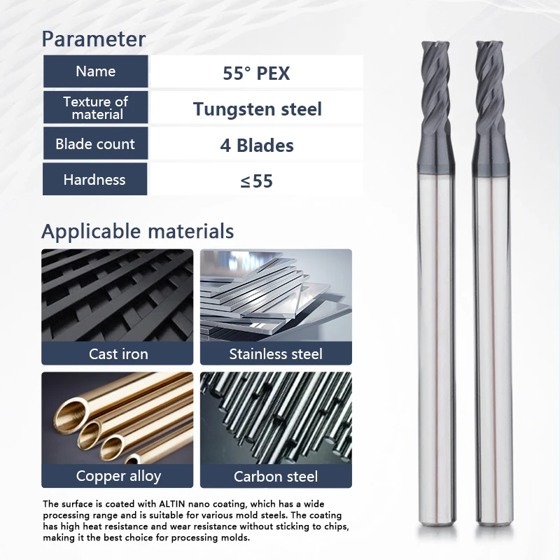 Dohre Industry-leading quality tungsten steel r0.2mm r0.5mm 4F small diameter solid carbide corner radius milling cutters