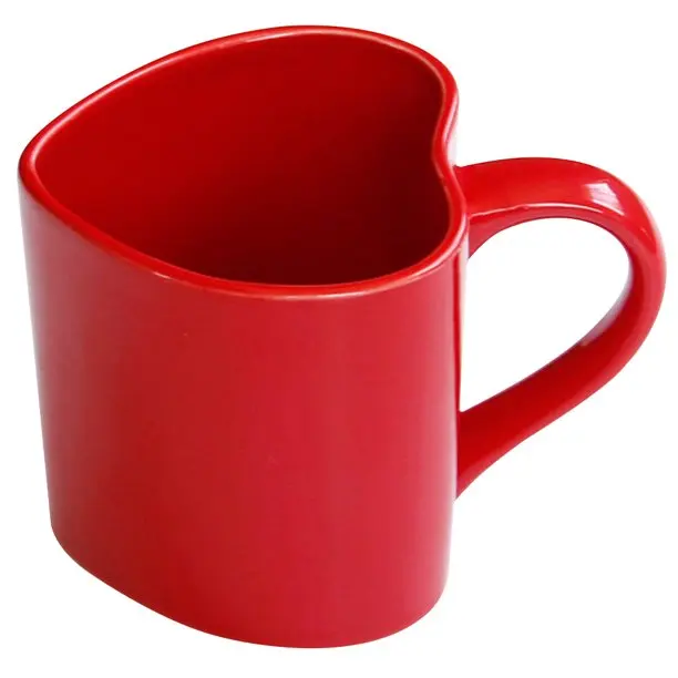 red heart shaped mug ceramic for promotional cute design OEM ODM logo luxury nordic tea coffee milk cup