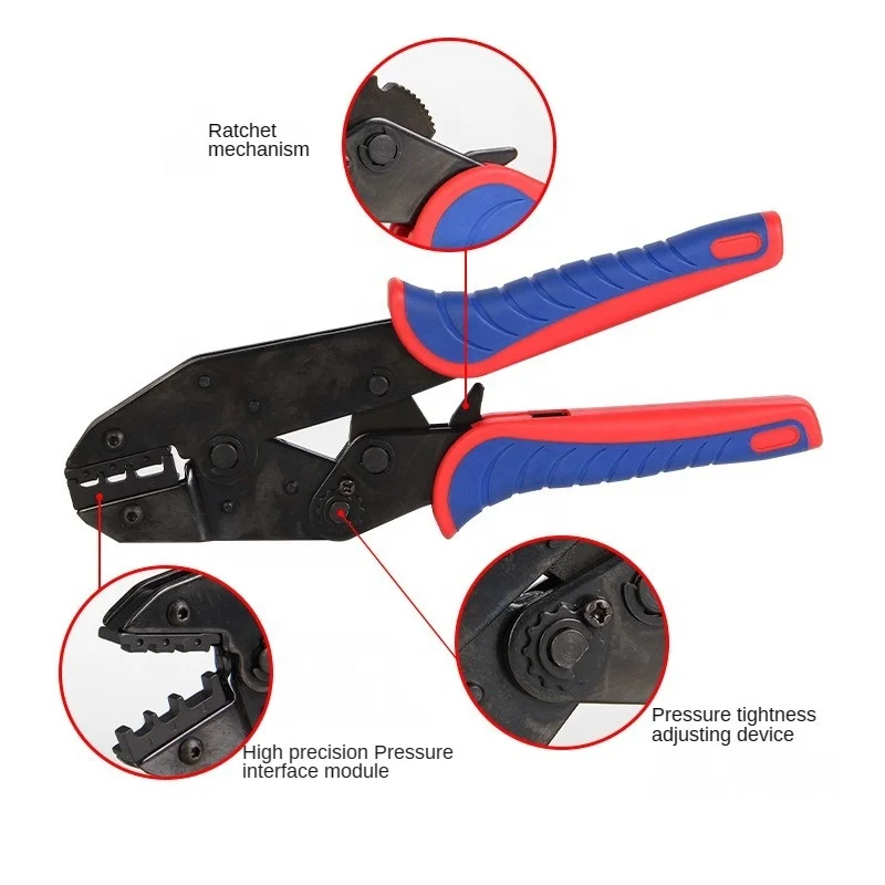 Terminals Crimping Tool VK-10WF 23-7AWG 0.25-10mm2 Automotive Plier Ratcheting Wire Crimper