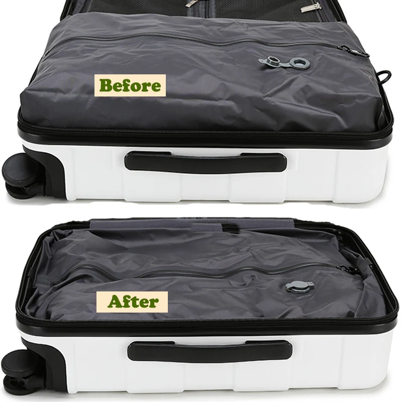 Pailox Vacuum Storage Compression Bags With Zipper Airtight Valve Space Saver Bag for Travel Clothes, Sweaters, Dress, Coats