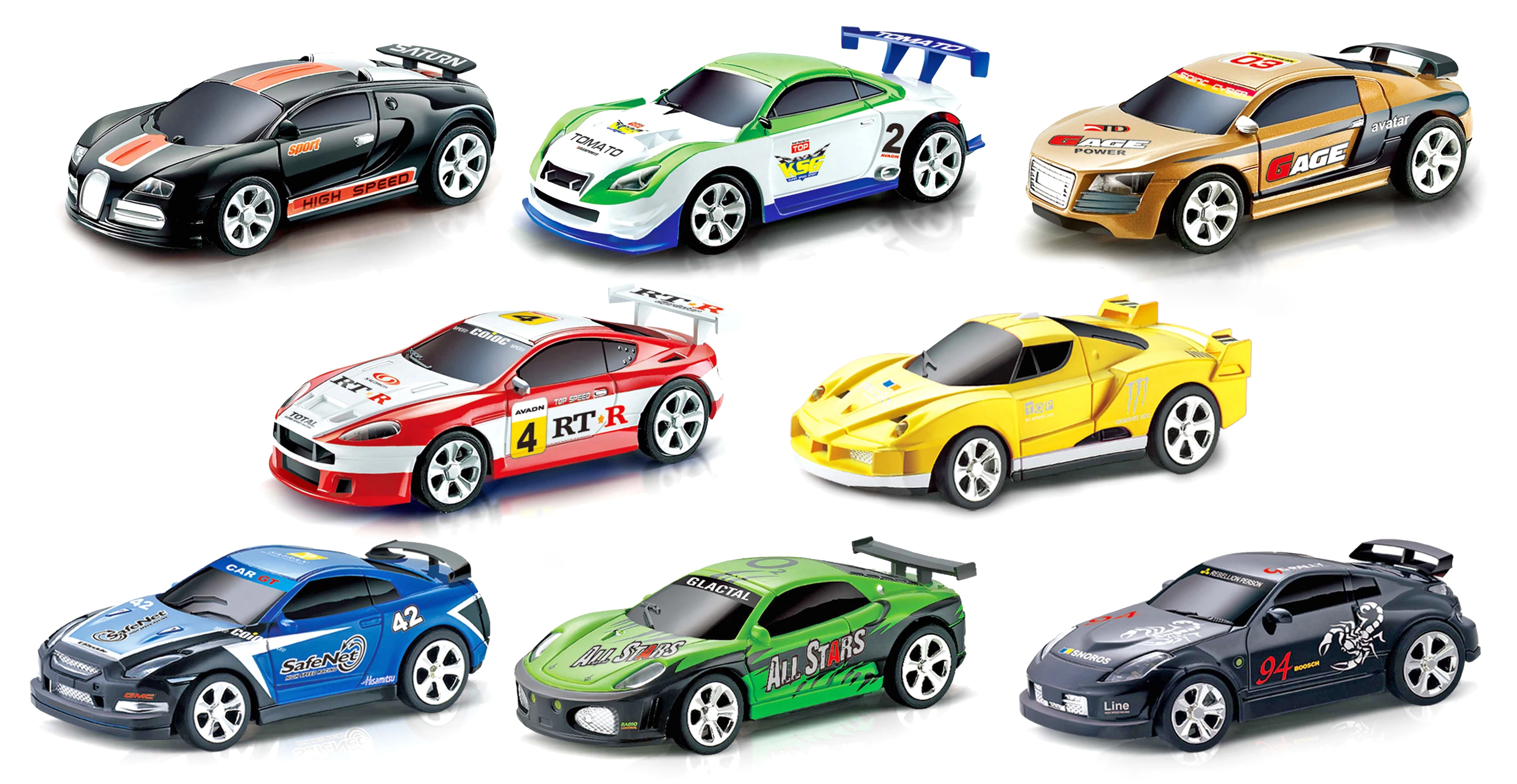 2021 NEW arrival rc toys 2.4G 1:58 4-ch mini remote control car with light 8 style mixed Toys to carry around