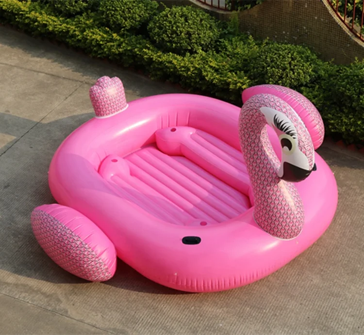 New Big Size Large 6 person Inflatable Unicorn Flamingo Party Water Float Island  for entertainment buyer