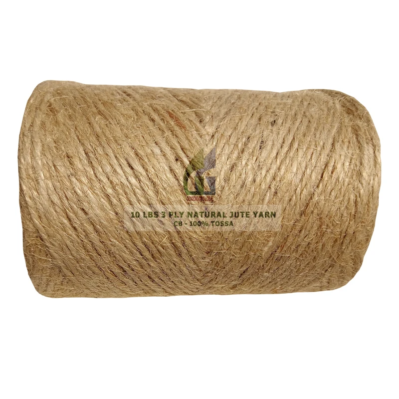 
10 LBS 3 PLY 100% TOSSA CB QUALITY JUTE YARN Natural Eco friendly Hand Knitting Jute Color Weaving Anti bacteria Sewing Spun Raw  (62023081083)