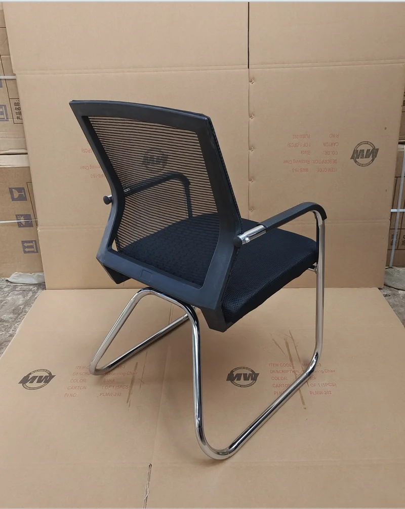 Spot Goods in Stock Wholesale Mesh Fabric Meeting Conference Office Chair Without Wheels Visitor Customer Reception