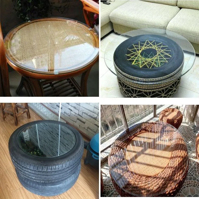 High Loading Capacity Clear Toughened Glass Round Tempered Inner Door/Outdoor Table Tops Replacement Glass
