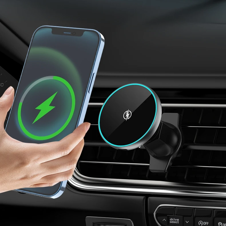 Wholesale 15W Magnetic Wireless Charger Car Vent Stable Clip Stable Phone Stand Car Charger for Phone