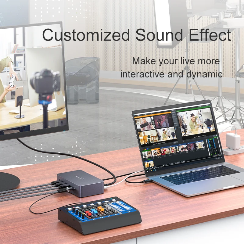 Acasis-external Thunderbolt3 HD SDI video capture card 4 channels live streaming teaching Vimx Software OBS multi channels