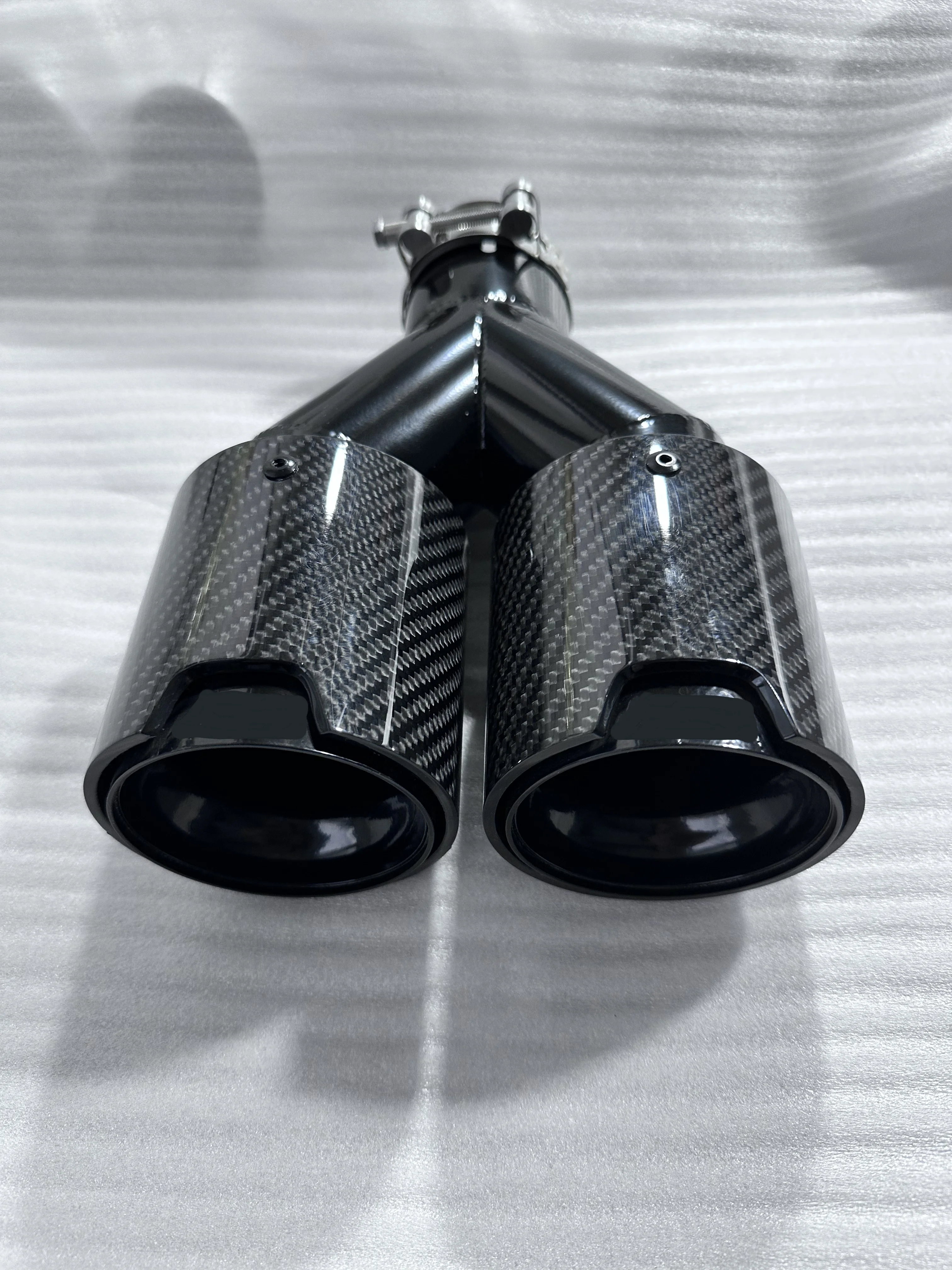 Stainless Steel Carbon Fiber Black Plated MP Dual Outlet Exhaust Tips M Performance for BMW