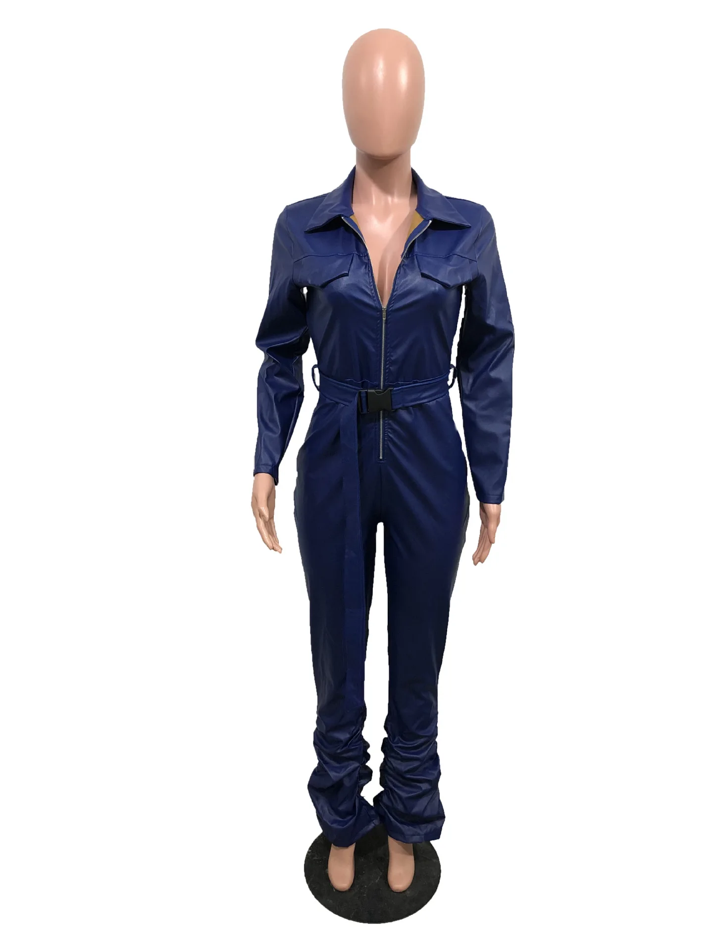 Leather jumpsuit MOQ 1PC jumpsuit leather New long pant jumpsuit