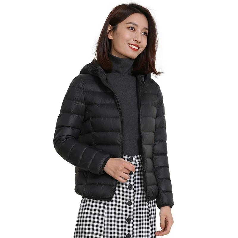 Good Quality Plus Size Down Jacket Hooded Women Puffy Jackets Light Down Jacket