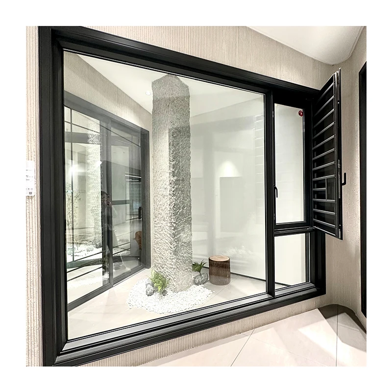 Residential indoor aluminum alloy casement windows Anti-mosquito hollow casement windows Soundproof windows