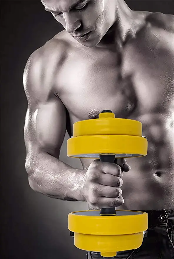Free Weights 2-in-1 Set Non-slip Neoprene Hand Adjustable Dumbbell for Home OEM Unisex Gym and Office 40kg Universal Yellow