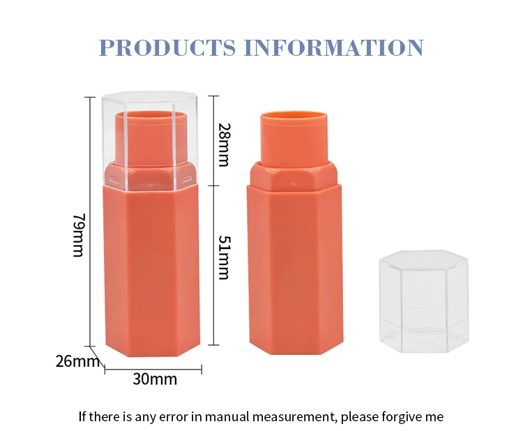 Wholesale  custom 3ml Hexagon shape empty glaze tube lip gloss container Plastic bottle sample cosmetic packaging material 4