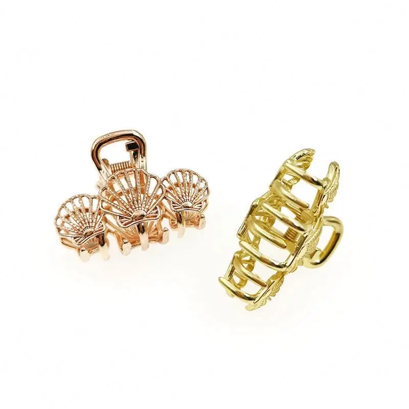 
5 cm Marine hair grab vintage metal hollowed-out starfish shell hair grab women hair accessories 