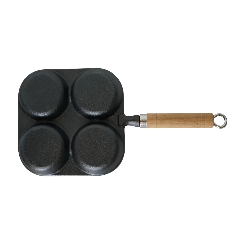 Non-stick Fried Egg Flat-bottomed Cookware Frying Pan Kitchen Cooking Pot 4 Cups Egg Frying Pan