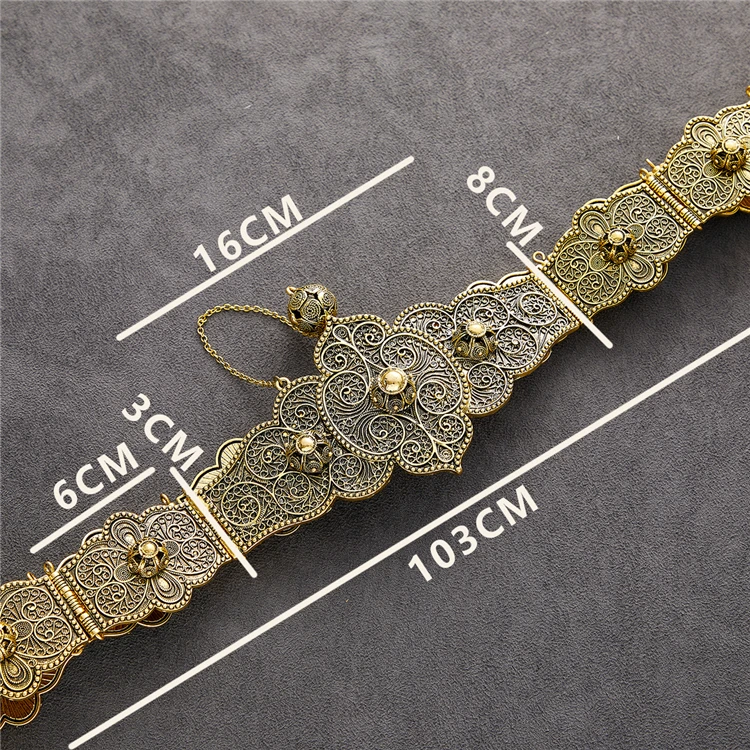 New 2021 March Hot selling  Ethnic Retro pattern belt for women Caucasus traditional wedding waist chain breastplater women