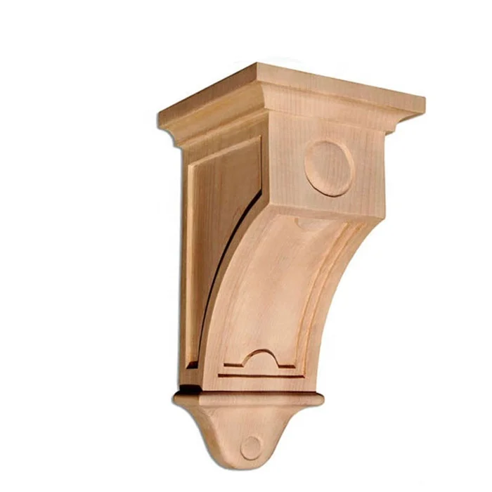 Custom Farmhouse Wood Corbel Legs Classical Rubber Wood Hand Carved Corbel Bars Home Furniture  Decorative Wood Corbels