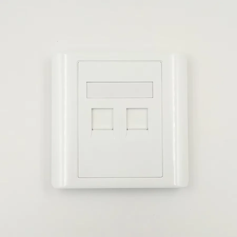Dual Rj45 Ports Keystone Jack Cat5e/Cat6 Compatible Faceplate Wall Mount Connector and Clipsal Socket for Optimal Connectivity