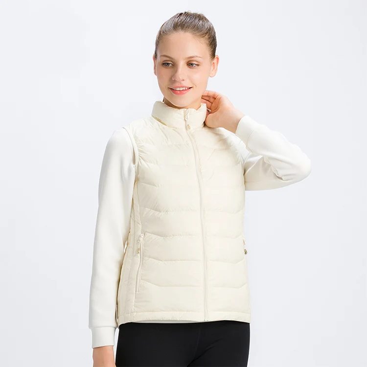 Мужской и Женский утепленный пуховой жилет с вертикальным воротником