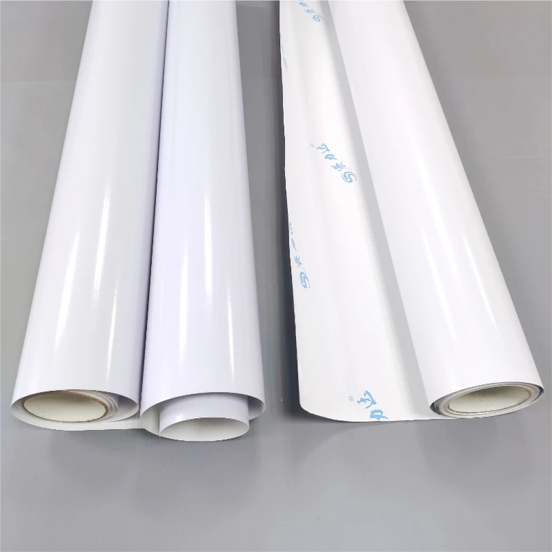 Glossy White 140g Self-Adhesive Vinyl Roll 60mic 80mic 100mic Double PE/Bubble Free Removable Glue Matte Poster Materials