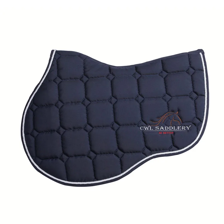 RPET regenerated yarn card quilted white roll rope saddle pad in diamond shape
