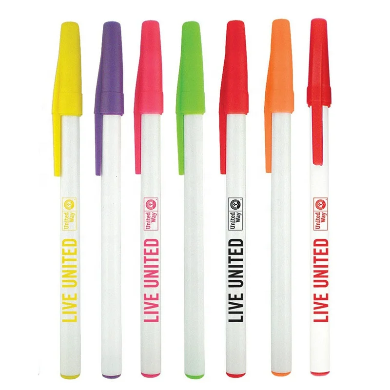 Advertising Simple Plastic Pen with Cap Promotional Cheap Ball Pen Cute  Gel Pen Plastic