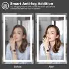 Waterproof Defogger Illuminated Mirror Large Rectangle Smart Touch Switch Bathroom Mirror with LED