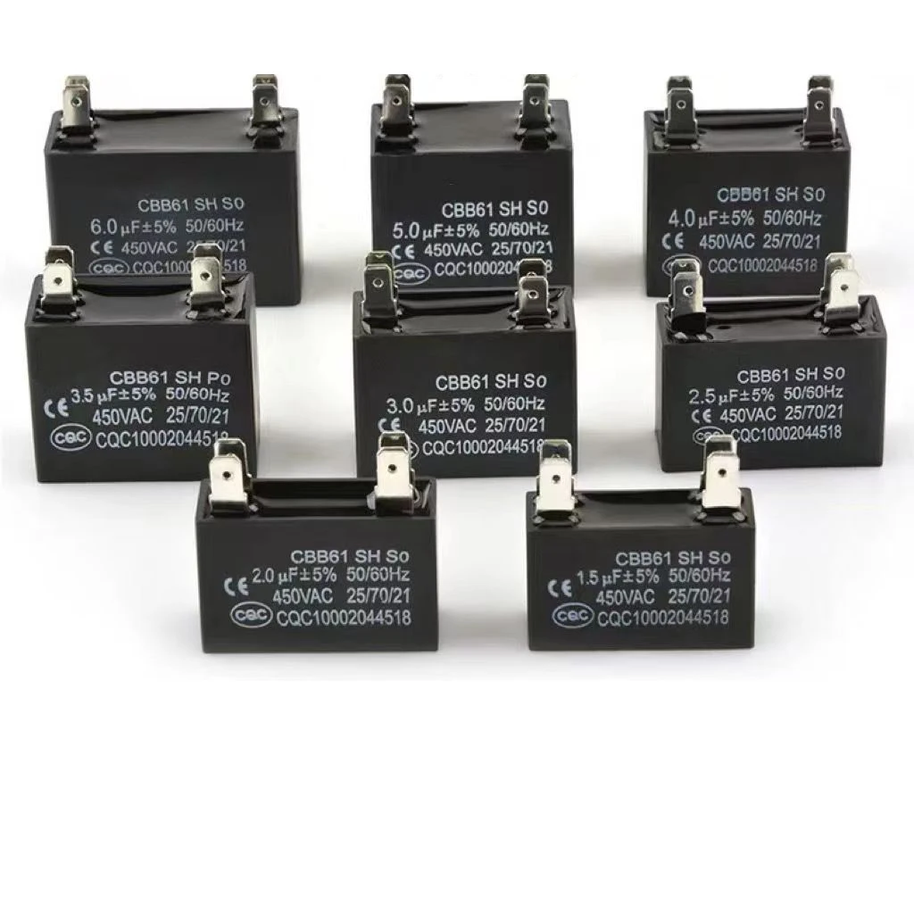 Polypropylene film electric fan parts Fan capacitor cbb61 for fan motors made in China