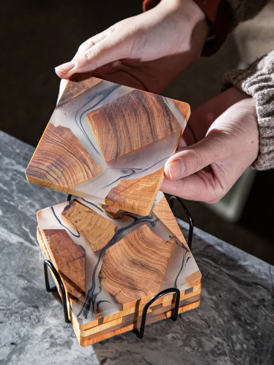 High Quality Epoxy Resin Drink Coasters Coffee Table Mats for Plates Tea Drinks-for Kitchen Dining Room Furniture Hotel Use