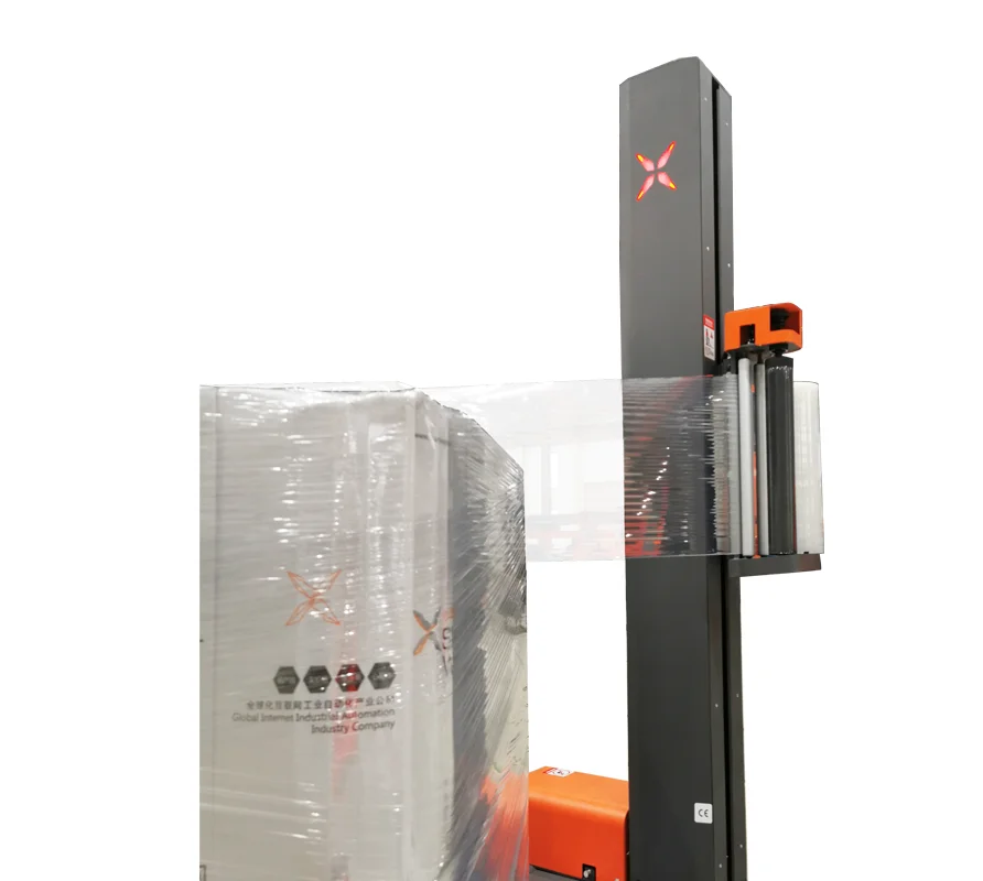 Good quality economical stretch pallet wrapping machine with 7-inch touch screen operation panel