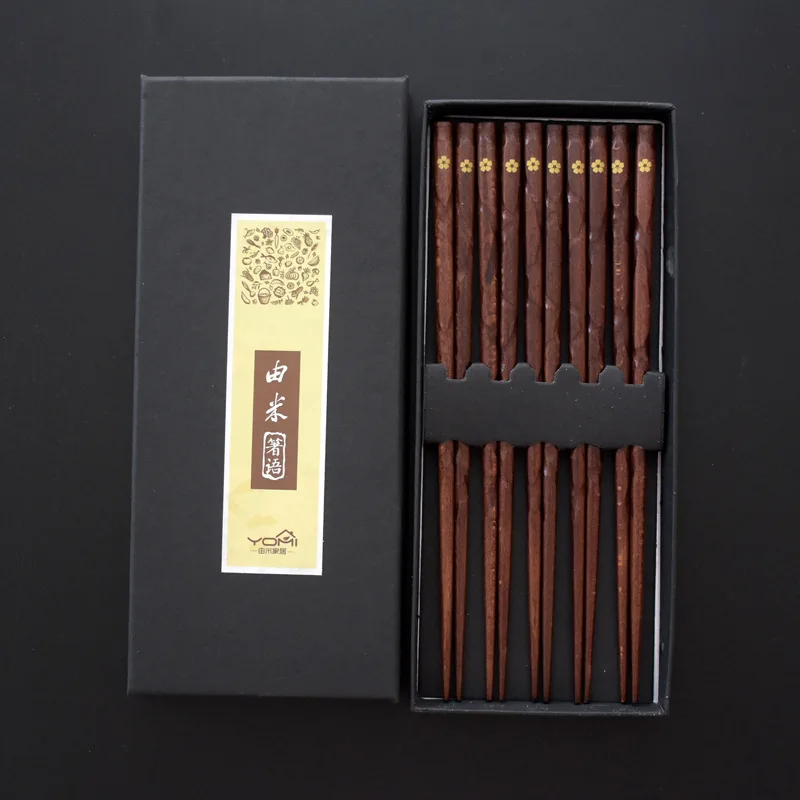 Japanese  style rose wood sushi chopsticks 5 pairs/box