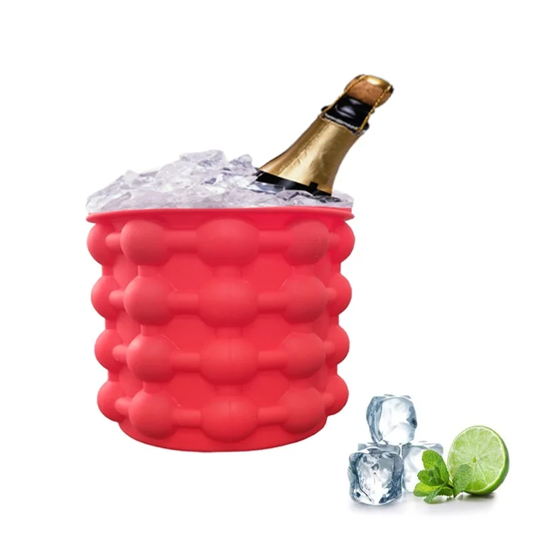 Fast Delivery Custom Design Ice Wine Beer Storage Silicone Ice Bucket