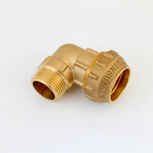 Wholesale price brass male elbow compression fitting for pe pipe fitting