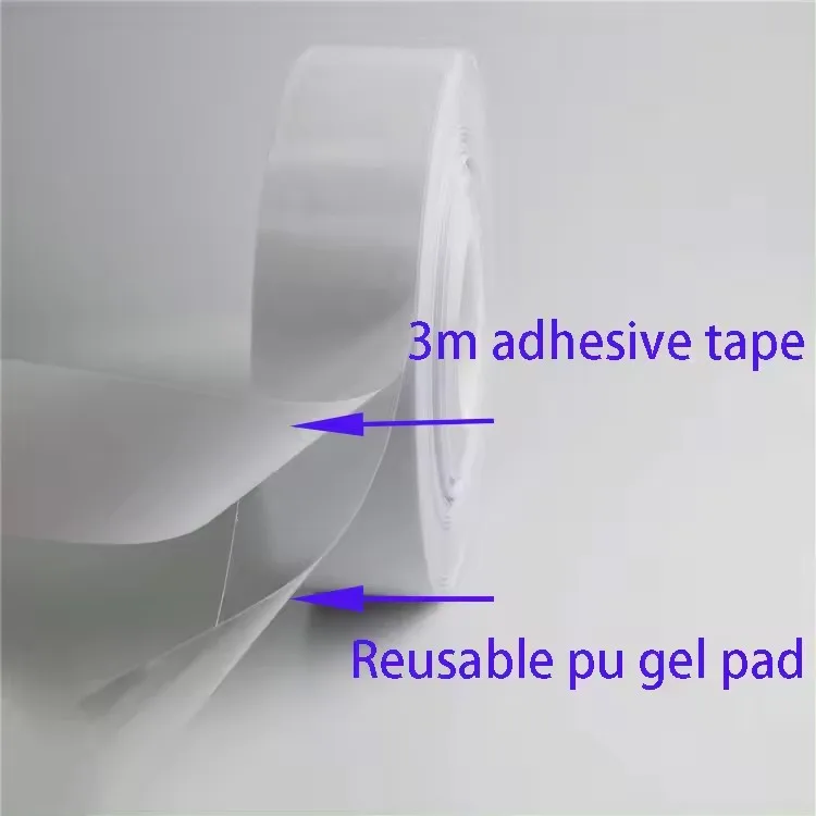 Removable  Die Cut Pu Gel Mat Transparent Double Sided Adhesive Tape  round Polyurethane Gel Sticky Sheet
