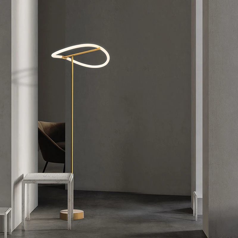 Nordic minimalist luxury chandelier simple line 360-degree luminous living room restaurant bar pendant lamps