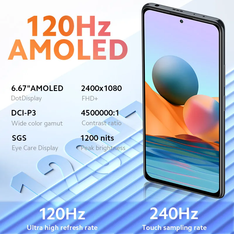 Global Version Xiaomi Mobile Redmi Note 10 Pro 6GB RAM 64GB DotDisplay 6.67 Snapdragon 732 5020mAh Smartphone Xiaomi
