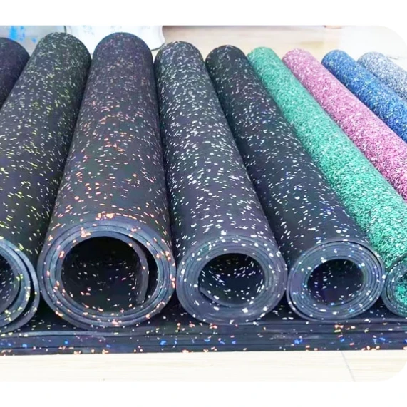 Indoor Outdoor Eco-friendly Color Dot Home Playground Sports Venues Sound Proof Voice Reduction Gym Rubber Flooring Roll Mat