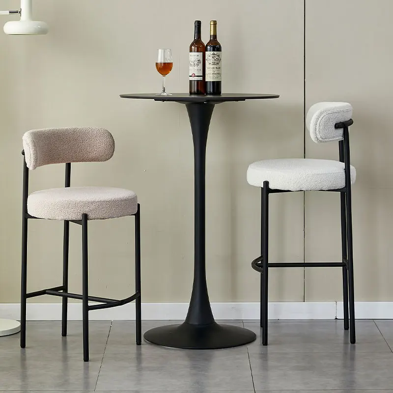 Luxury metal nordic kitchen modern contoured back bar stool cafe high bar chairs for bar table
