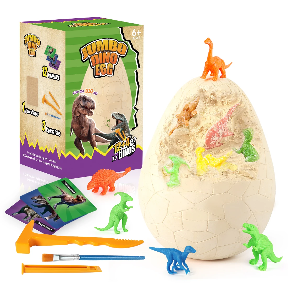 Jumbo Surprise Egg Toys Dinosaur Eggs with 16 Different Dinosaurs Science Kits for Kids Educational Toys Dino Eggs Dig Kit