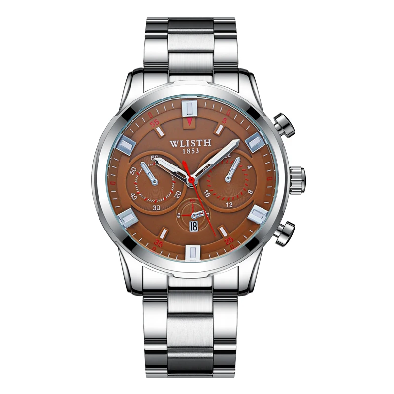 Fashion Sports Decoration Three Needle Luminous Perpetual Calendar Waterproof Men Watch Steel Band Quartz Watch