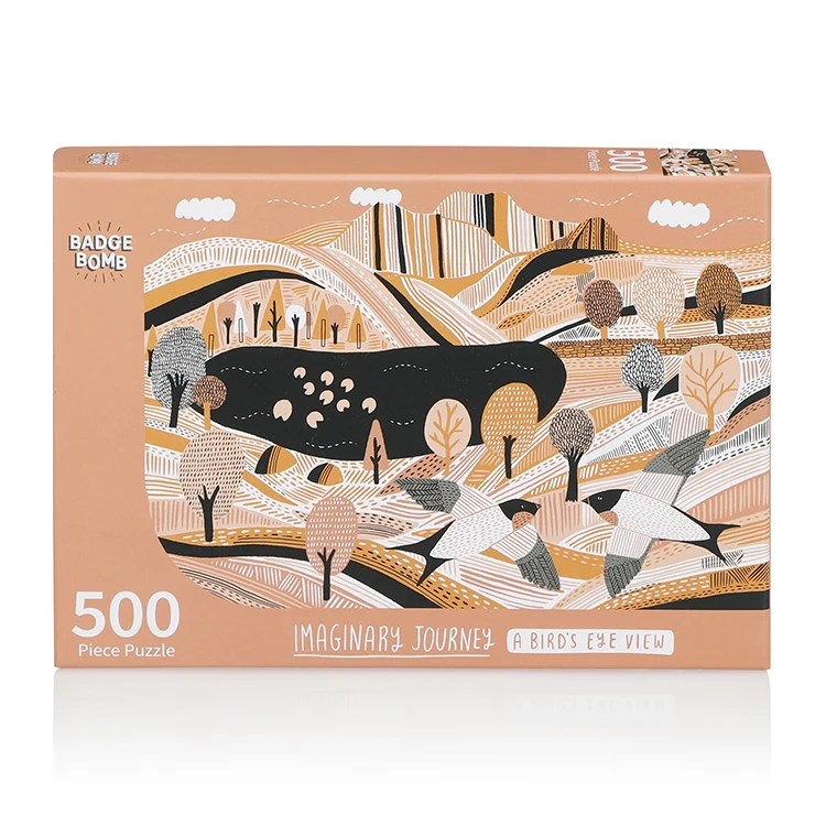 Custom 500-Piece Luxury Paper Jigsaw Puzzle Unisex Cartoon Toy for Adults and Children Aged 2 to 7 Years Bear on a Car Genre