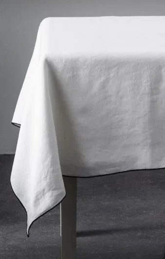 100% pure french linen table napkin tablecloths with colored piped edge