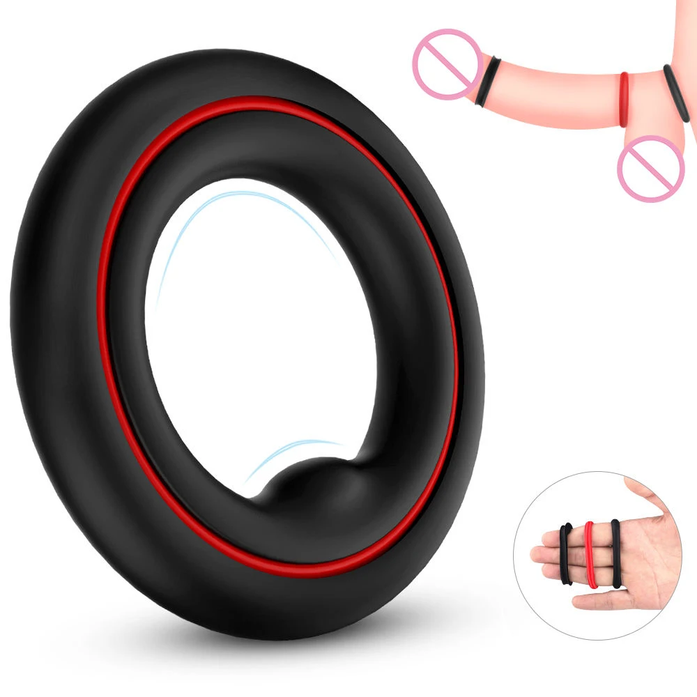 Male Best Multi-Size Set Jouet Sexuel Soft Silicone Stretch Premature Ejaculation 18 Sex Toy Triple Set Of 3 Cock Rings For Men