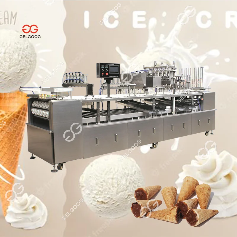 Cone Chocolate Bite Jian Cone Cup Rotary Filling Machine Mini Waffle Cones Filling Ice Cream Machine
